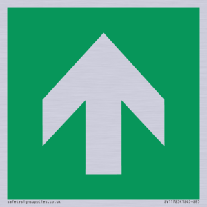 E907 Safe condition: Up / forwards arrow (90 deg supplimentary)